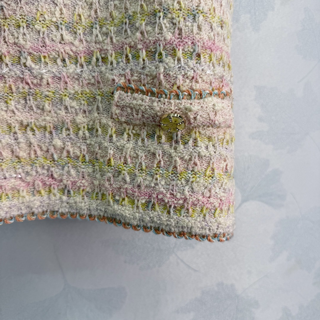 Chanel Striped Tweed Knit Sleeveless Tank Vest