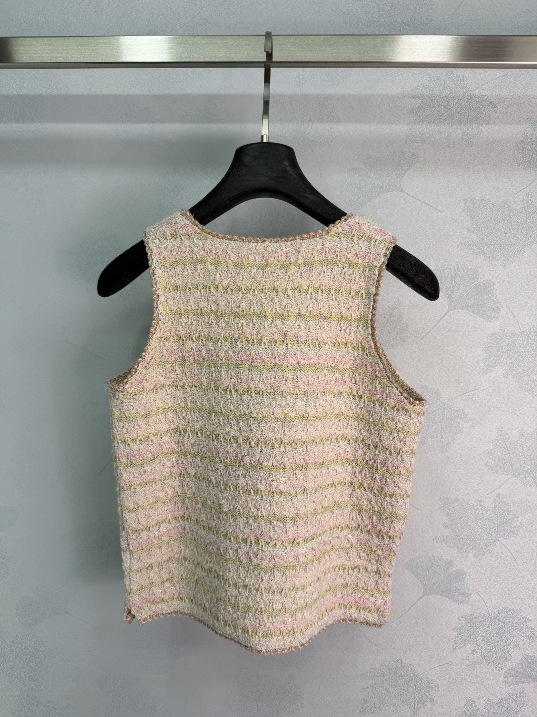 Chanel Striped Tweed Knit Sleeveless Tank Vest
