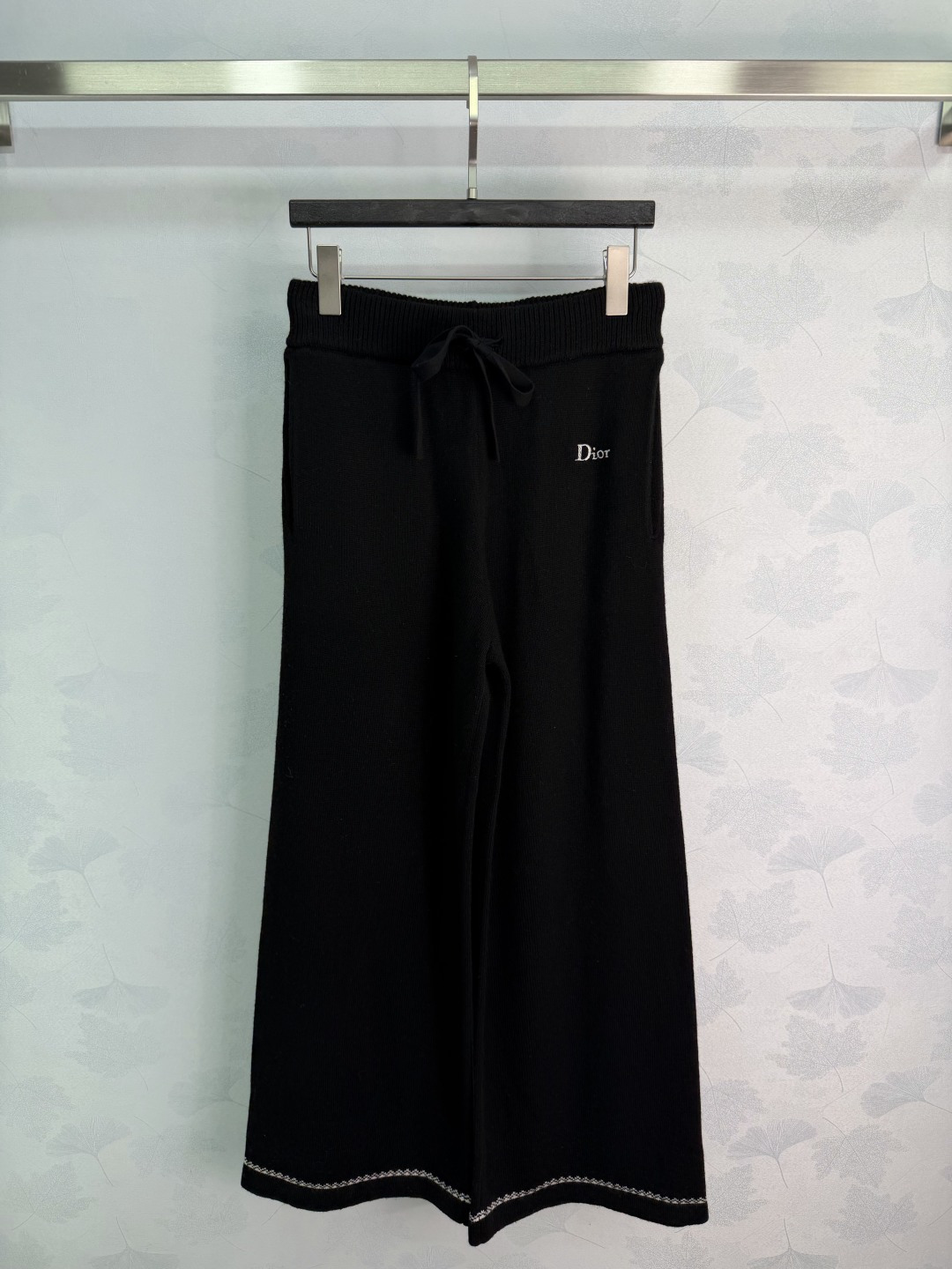 Dior Black Wide Leg Drawstring Pants