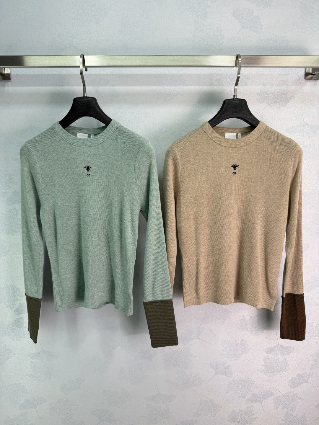 Dior Contrast Cuff Crew Neck Sweater
