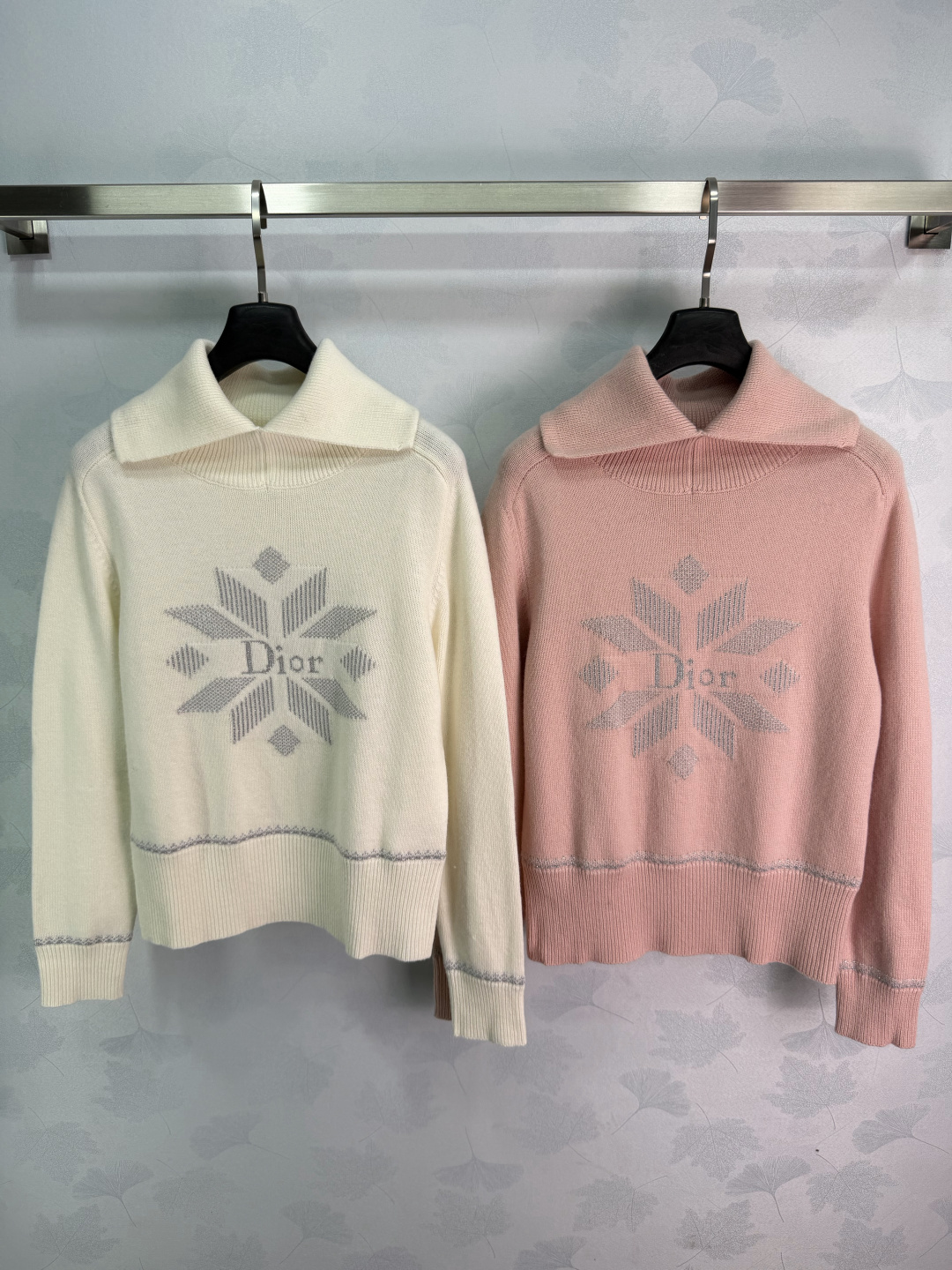 Dior Snowflake Collared Sweater