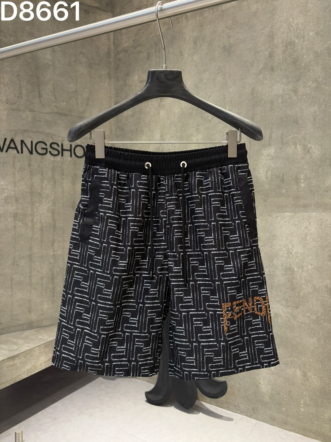 🅿️80 Fendi 2026 FENDl nuevo pantalón corto de playa de secado rápido, tejido personalizado, logo artesanal. Corte ajus…