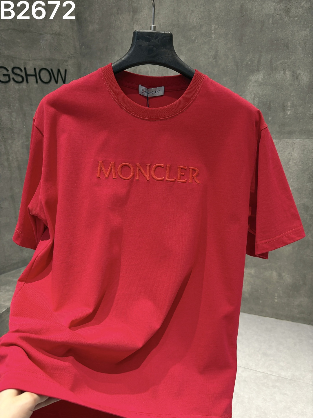 🅿️100 alta calidad, Moncler 26ss nuevo modelo, camiseta de manga corta con logotipo bordado, artesanía pesada, tejido:…