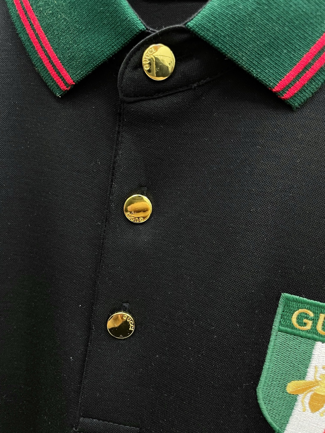 Gucci Men's Black Polo Shirt With Embroidered Bee Logo,Short Sleeve 7 cmp i1748775213545 4437 0 5
