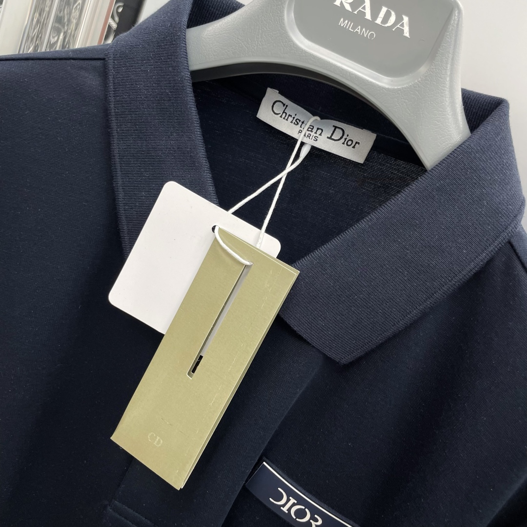 Dior Men's Navy Polo Shirt with Logo Patch and Contrasting Side Tape 5 cmp i1748775236094 1397 0 3