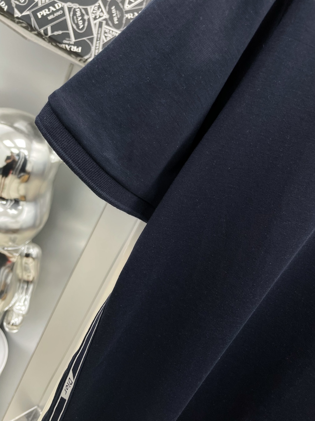 Dior Men's Navy Polo Shirt with Logo Patch and Contrasting Side Tape 7 cmp i1748775236101 3770 0 5