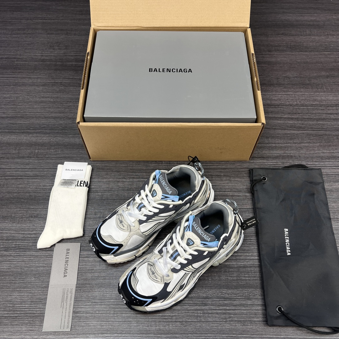 NO:229074,Pure original BALENCIAGA Balenciaga-Runner shows the designer Demna's sneaker style through details such as glue, old making, stitching, etc., and uses a pair of 