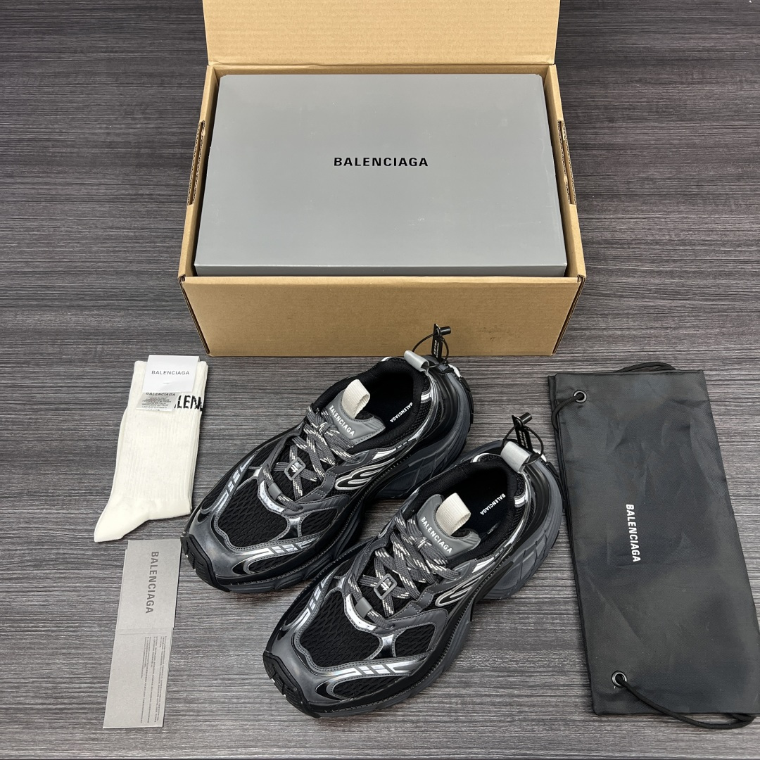 NO:258377,Pure original version of Balenciaga Balenciaga 6XL round head tie, low top, dad shoes black. Heavy industry made all accessories made of genuine cut pieces through customization. Correct font electric embroidery. Correct thickness, position and size. Side TPU breathable holes match the original version. TPU soft bottom. The original version is consistent. 