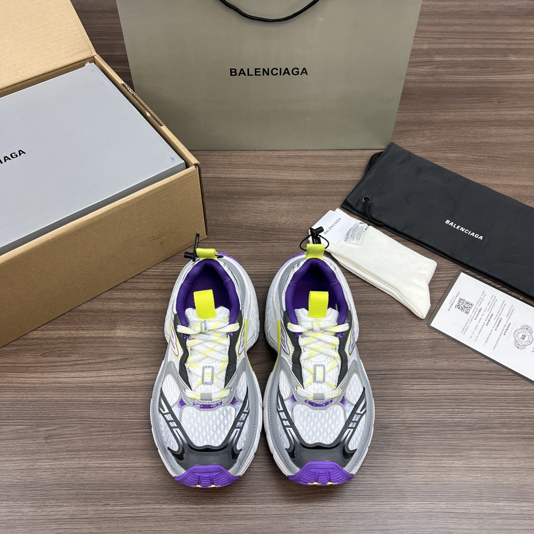 NO:256987,The top version of Balenciaga 6XL round-toe lace, dad shoes white gray and purple. Heavy industry made all accessories, authentic cut pieces, correct font, electric embroidery, correct thickness, position, and size, side TPU breathable holes match, original version, TPU soft sole, the original version is consistent, 