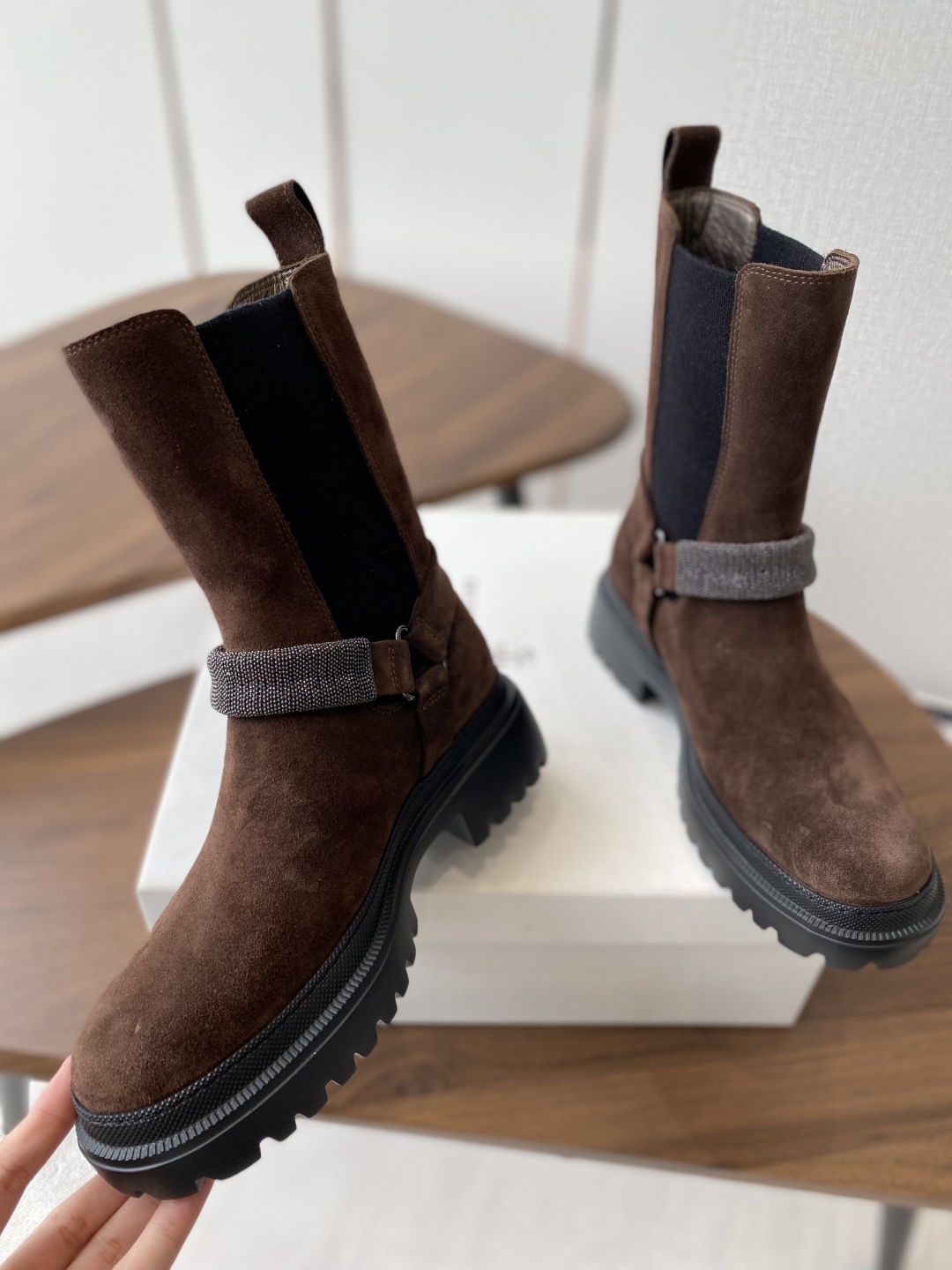Brunello Cucinelli Suede & Leather Ankle Boots - Stylish & Comfortable 6 cmp i1750752855019 4492 0 4