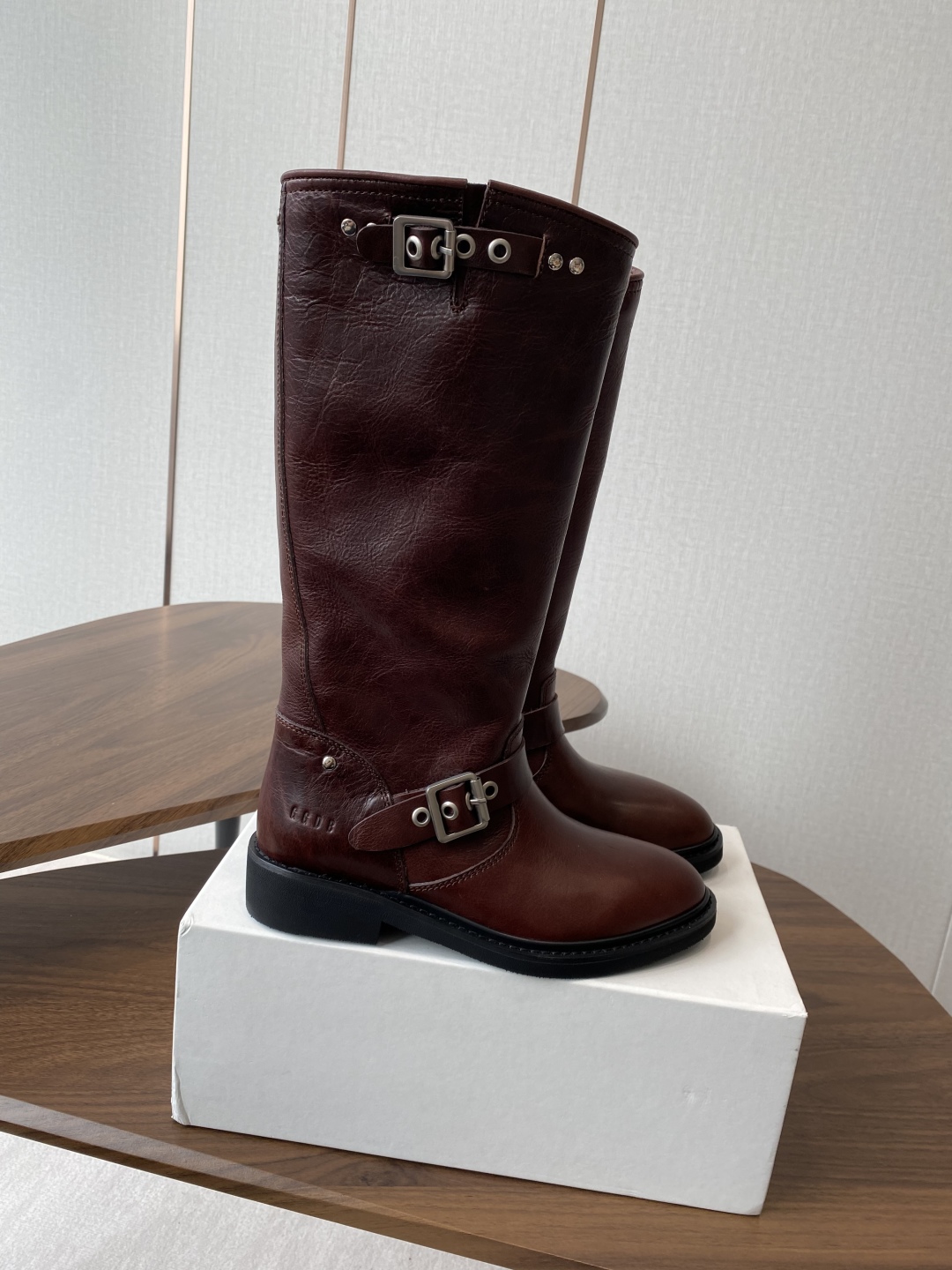 New Western Cowboy Knight Boots in Cowskin for 2025 Fashion Trends