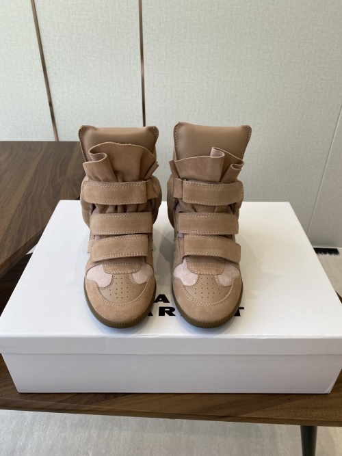 Isabel Marant Women's Suede Leather Ankle Sneakers With Velcro Straps 1 Isabel Marant Women's Suede Leather Ankle Sneakers With Velcro Straps