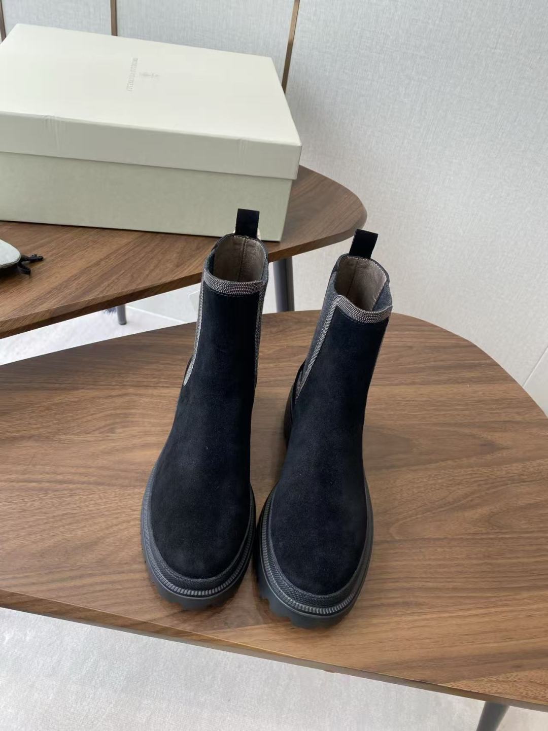 Brunello Cucinelli Women's Black Suede Chelsea Boots - New Arrival 3 cmp i1756542896227 4192 0 0