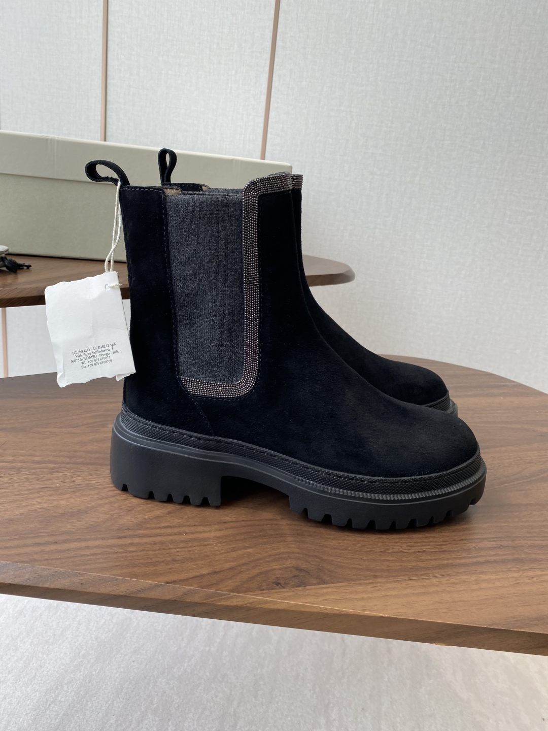 Brunello Cucinelli Women's Black Suede Chelsea Boots - New Arrival 2 cmp i1756542897038 9575 0 1