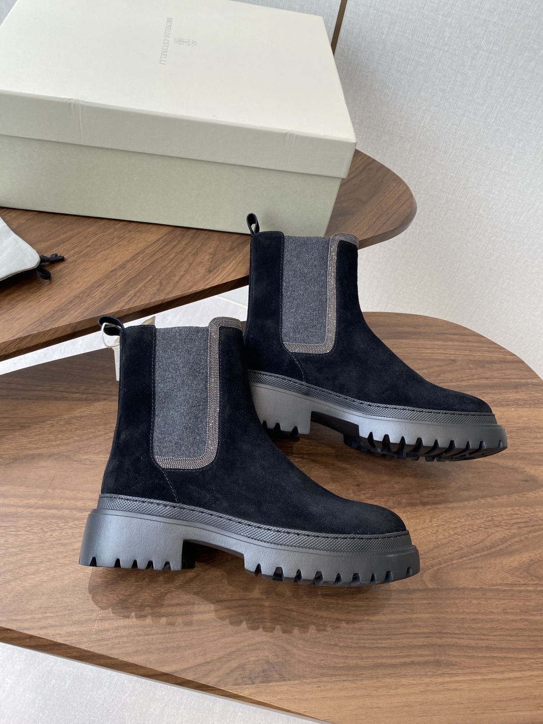 Brunello Cucinelli Women's Black Suede Chelsea Boots - New Arrival 6 cmp i1756542897132 136 0 4