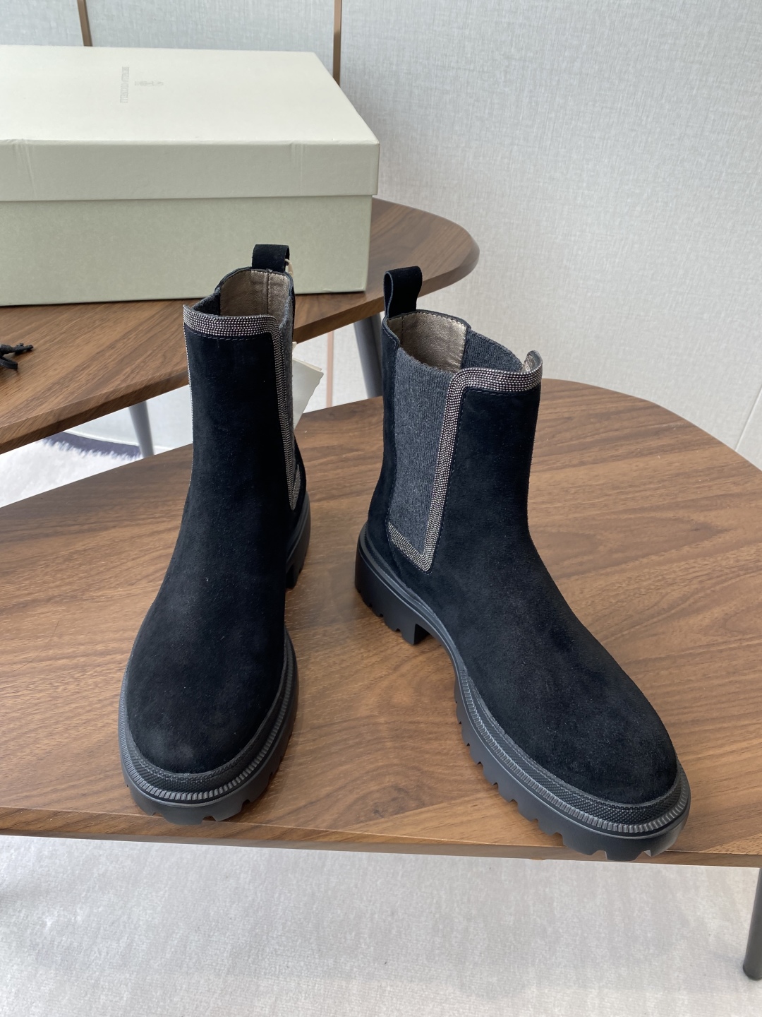 Brunello Cucinelli Women's Black Suede Chelsea Boots - New Arrival 4 cmp i1756542901164 8374 0 2