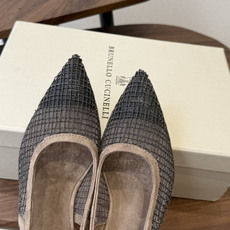 Brunello Cucinelli 26ss女士镶珠装饰休闲穆勒拖鞋凉鞋 BC新款新品女士条纹麂皮穆勒 Brunello Cucinelli 26ss女士镶珠装饰休闲穆勒拖鞋凉鞋 BC新款新品女士条纹麂皮穆勒
