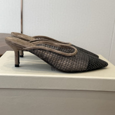 Brunello Cucinelli 26ss女士镶珠装饰休闲穆勒拖鞋凉鞋 BC新款新品女士条纹麂皮穆勒 Brunello Cucinelli 26ss女士镶珠装饰休闲穆勒拖鞋凉鞋 BC新款新品女士条纹麂皮穆勒
