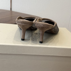 Brunello Cucinelli 26ss女士镶珠装饰休闲穆勒拖鞋凉鞋 BC新款新品女士条纹麂皮穆勒 Brunello Cucinelli 26ss女士镶珠装饰休闲穆勒拖鞋凉鞋 BC新款新品女士条纹麂皮穆勒