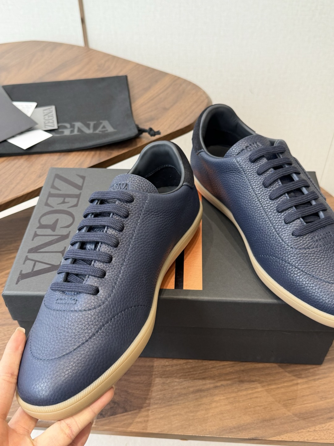 男款ZEGNA 杰尼亚 系列 户外 休闲 运动鞋 吴磊同款原版购入开发 做货 这款黑色皮革 TriPle