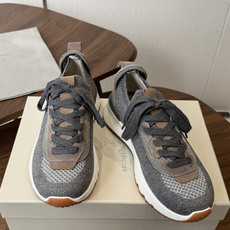 Brunello Cucinelli26ss 女士装饰飞织休闲运动鞋BC新款新品女士条纹麂皮单鞋:羊皮垫 Brunello Cucinelli26ss 女士装饰飞织休闲运动鞋BC新款新品女士条纹麂皮单鞋:羊皮垫