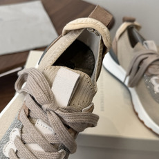 Brunello Cucinelli26ss 女士装饰飞织休闲运动鞋BC新款新品女士条纹麂皮单鞋:羊皮垫 Brunello Cucinelli26ss 女士装饰飞织休闲运动鞋BC新款新品女士条纹麂皮单鞋:羊皮垫