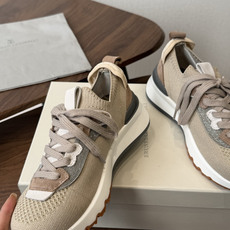 Brunello Cucinelli26ss 女士装饰飞织休闲运动鞋BC新款新品女士条纹麂皮单鞋:羊皮垫 Brunello Cucinelli26ss 女士装饰飞织休闲运动鞋BC新款新品女士条纹麂皮单鞋:羊皮垫