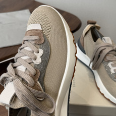 Brunello Cucinelli26ss 女士装饰飞织休闲运动鞋BC新款新品女士条纹麂皮单鞋:羊皮垫 Brunello Cucinelli26ss 女士装饰飞织休闲运动鞋BC新款新品女士条纹麂皮单鞋:羊皮垫