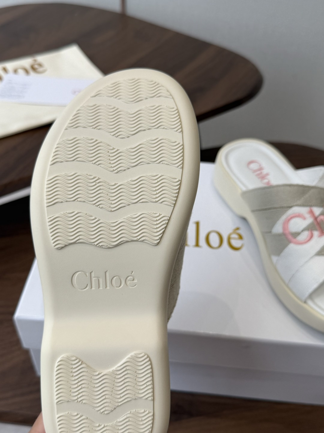 Chloé Mila Logo-Embroidered Platform Slides 