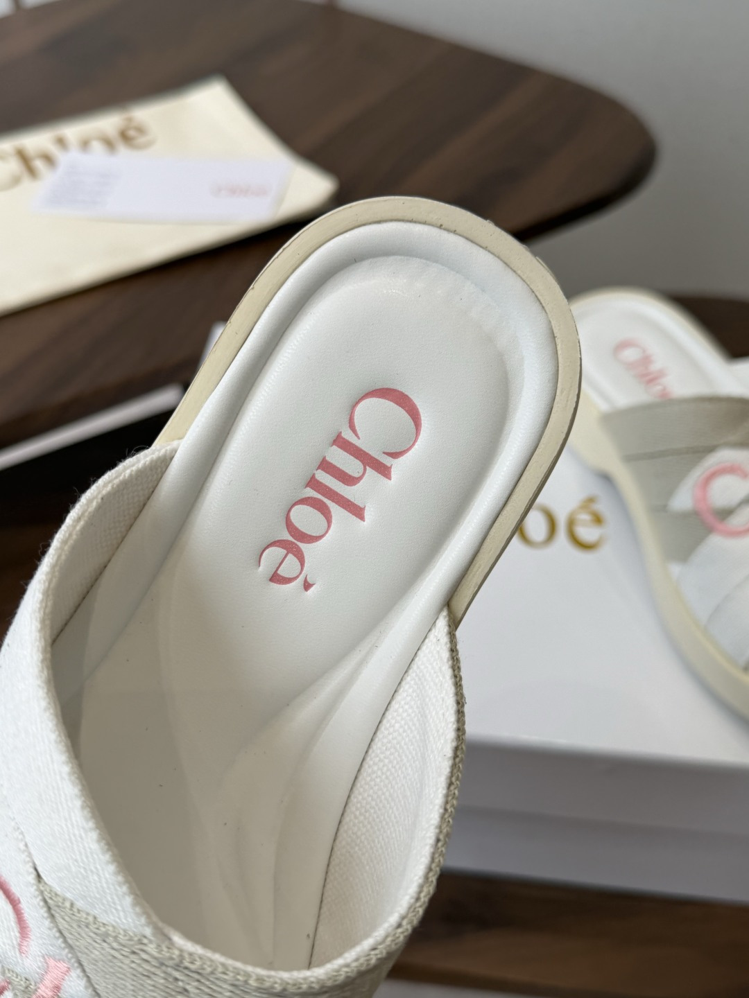 Chloé Mila Logo-Embroidered Platform Slides 
