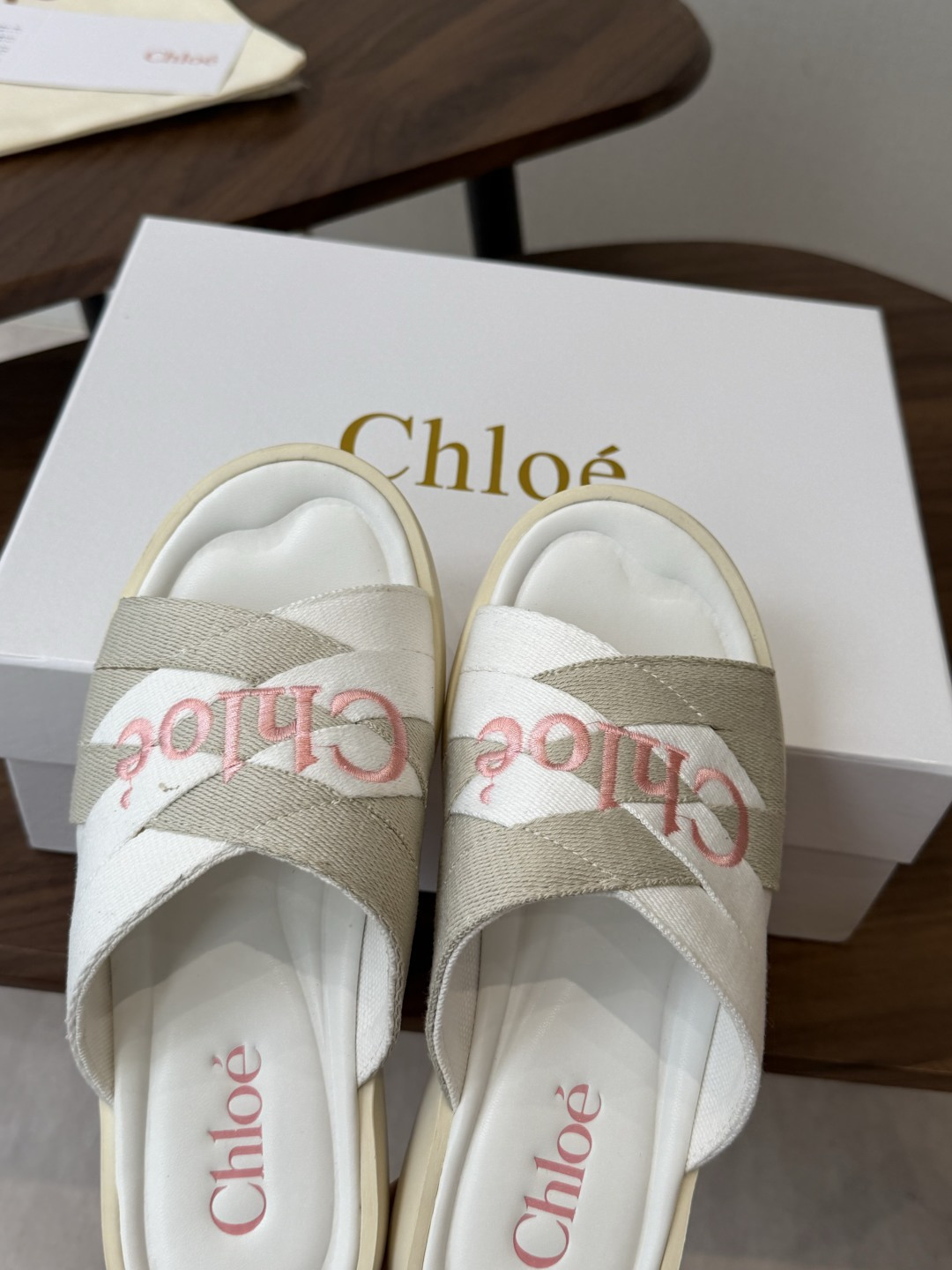 Chloé Mila Logo-Embroidered Platform Slides 