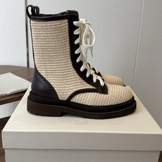 Brunello Cucineli ss26new arrival~ 编织拉菲草鞋面秋冬新款马丁靴 上脚帅气舒适 秋冬一 Brunello Cucineli ss26new arrival~ 编织拉菲草鞋面秋冬新款马丁靴 上脚帅气舒适 秋冬一