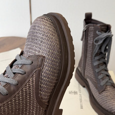 Brunello Cucineli ss26new arrival~ 编织拉菲草鞋面秋冬新款马丁靴 上脚帅气舒适 秋冬一 Brunello Cucineli ss26new arrival~ 编织拉菲草鞋面秋冬新款马丁靴 上脚帅气舒适 秋冬一