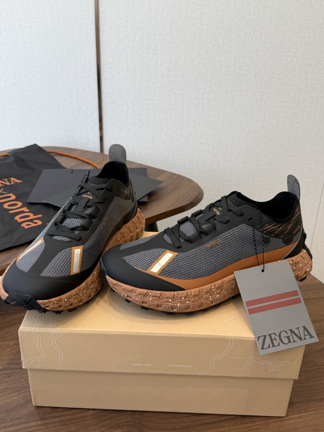 ZEGNA 杰尼亚 （男款）系列 户外 休闲 厚底运动鞋  原版购入开发 做货 这款黑色皮革 Triple Stitch