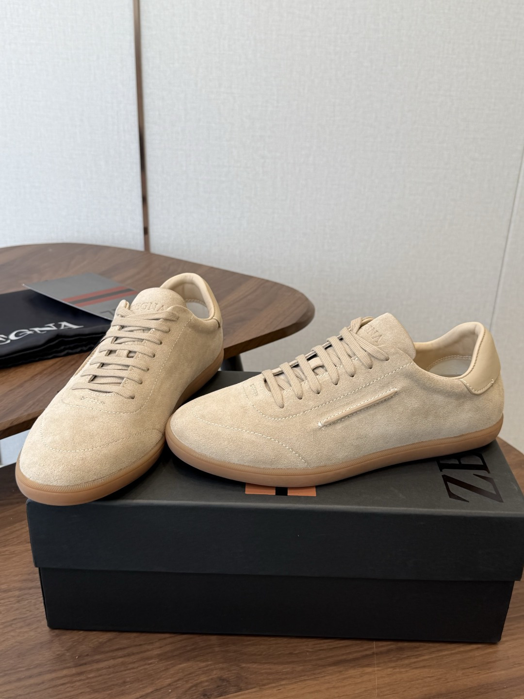 ZEGNA 杰尼亚 （男款）系列 户外 休闲 运动鞋 吴磊同款 原版购入开发 做货 这款黑色皮革 Triple Stit