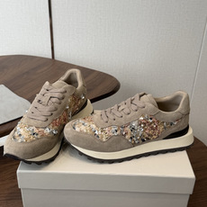 Brunello Cucinelli 女士镶珠装饰休闲运动鞋BC新款秋冬新品女士条纹麂皮运动鞋:羊皮垫.装饰镶珠运动鞋) Brunello Cucinelli 女士镶珠装饰休闲运动鞋BC新款秋冬新品女士条纹麂皮运动鞋:羊皮垫.装饰镶珠运动鞋)