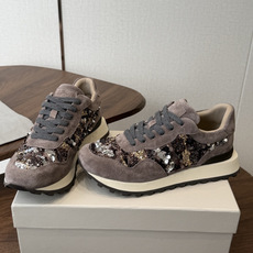 Brunello Cucinelli 女士镶珠装饰休闲运动鞋BC新款秋冬新品女士条纹麂皮运动鞋:羊皮垫.装饰镶珠运动鞋) Brunello Cucinelli 女士镶珠装饰休闲运动鞋BC新款秋冬新品女士条纹麂皮运动鞋:羊皮垫.装饰镶珠运动鞋)