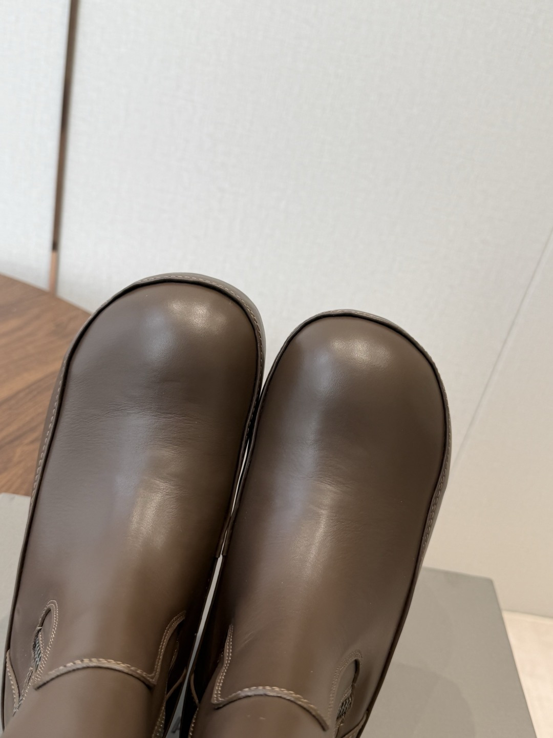 Balenciaga Brown Platform Round Toe Mid Boots