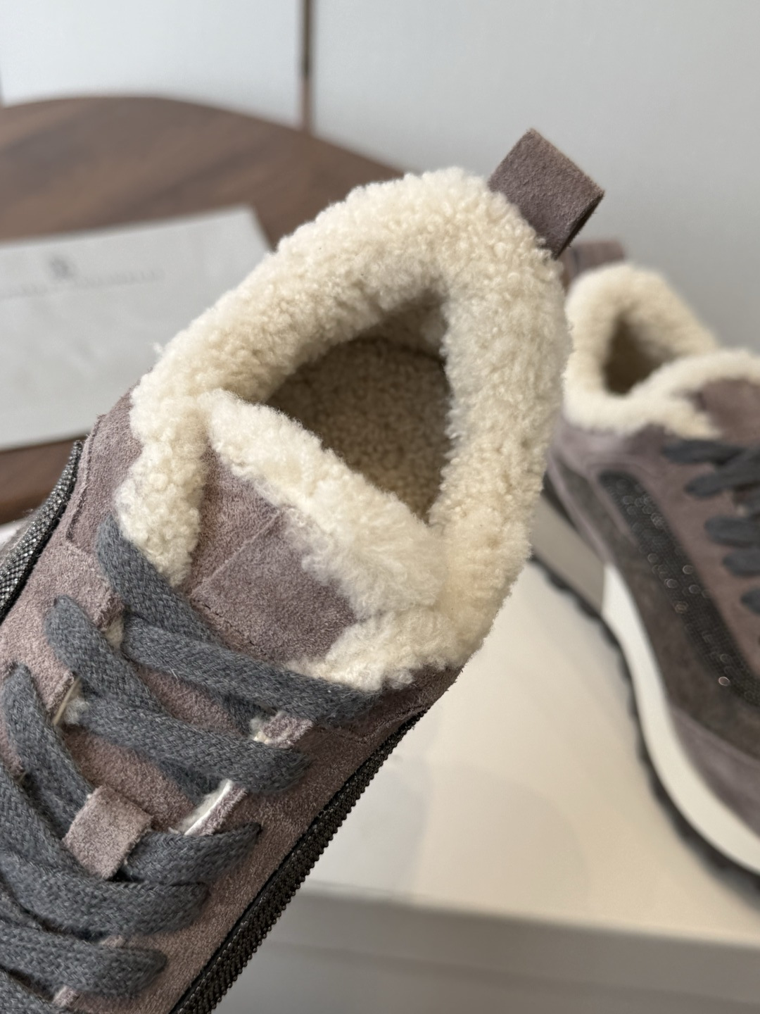 Brunello Cucinelli 26ss最新 Bc 系带 羊毛休闲鞋 鞋面进口麂皮/进口牛皮 内里进口羊毛/羊 Brunello Cucinelli 26ss最新 Bc 系带 羊毛休闲鞋 鞋面进口麂皮/进口牛皮 内里进口羊毛/羊