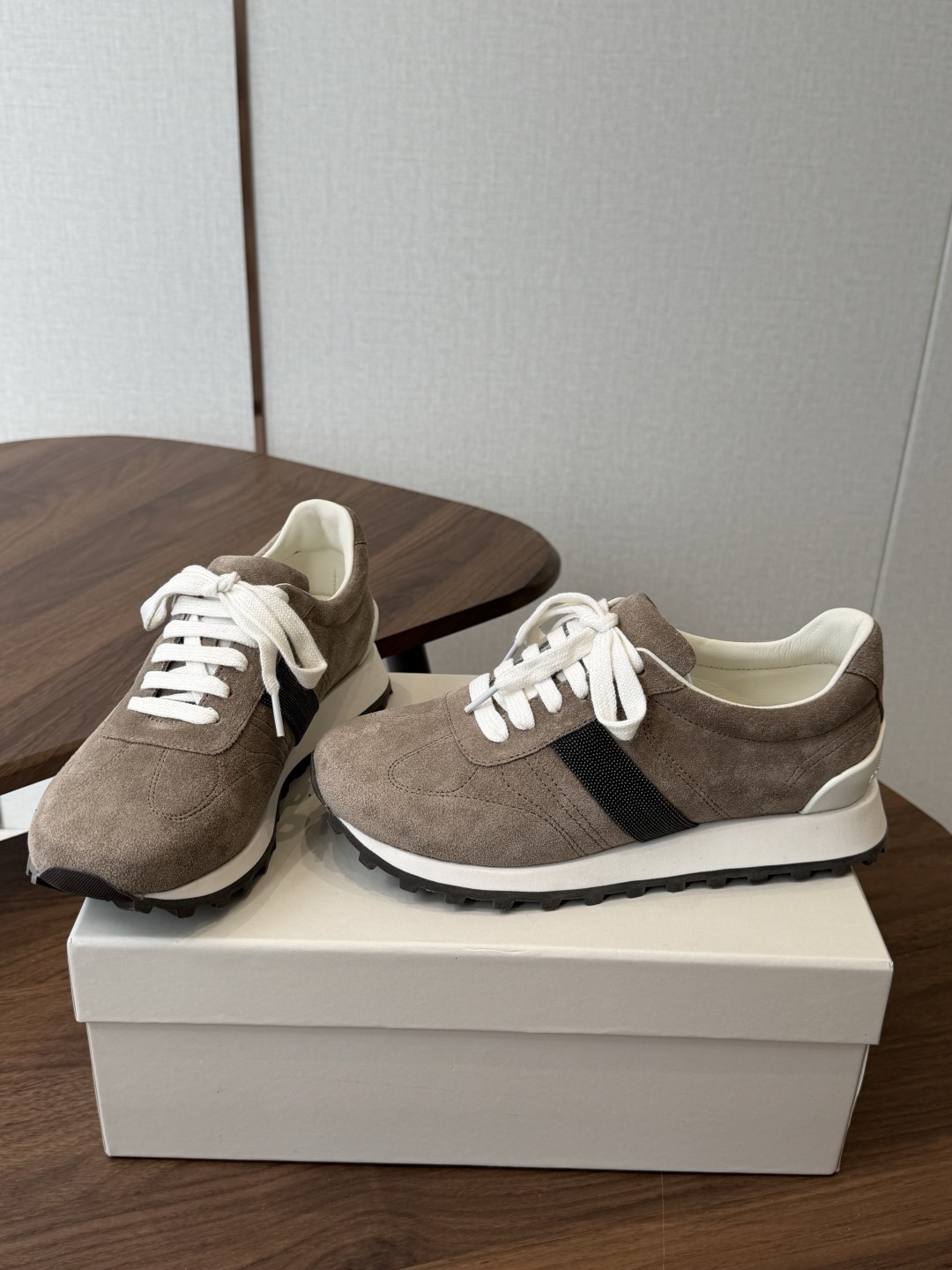 Brunello Cucinelli  26ss最新 Bc 系带 休闲鞋  鞋面进口麂皮/进口牛皮 内里进口羊毛 0.5
