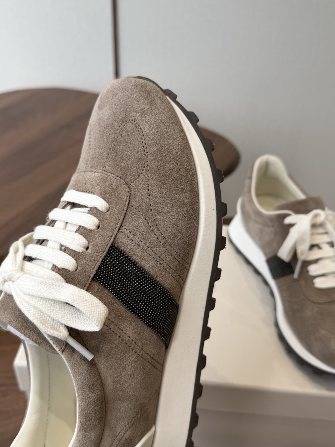 Brunello Cucinelli  26ss最新 Bc 系带 休闲鞋  鞋面进口麂皮/进口牛皮 内里进口羊毛 0.5