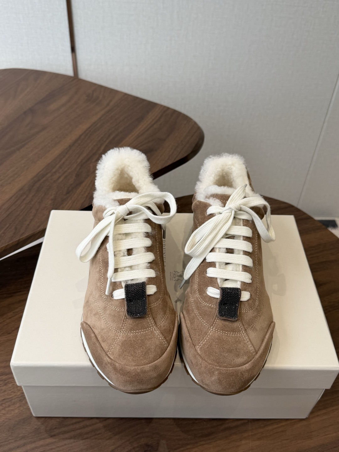 Brunello Cucinelli  26ss最新 Bc 系带 羊毛休闲鞋  鞋面进口麂皮/进口牛皮 内里进口羊毛/羊