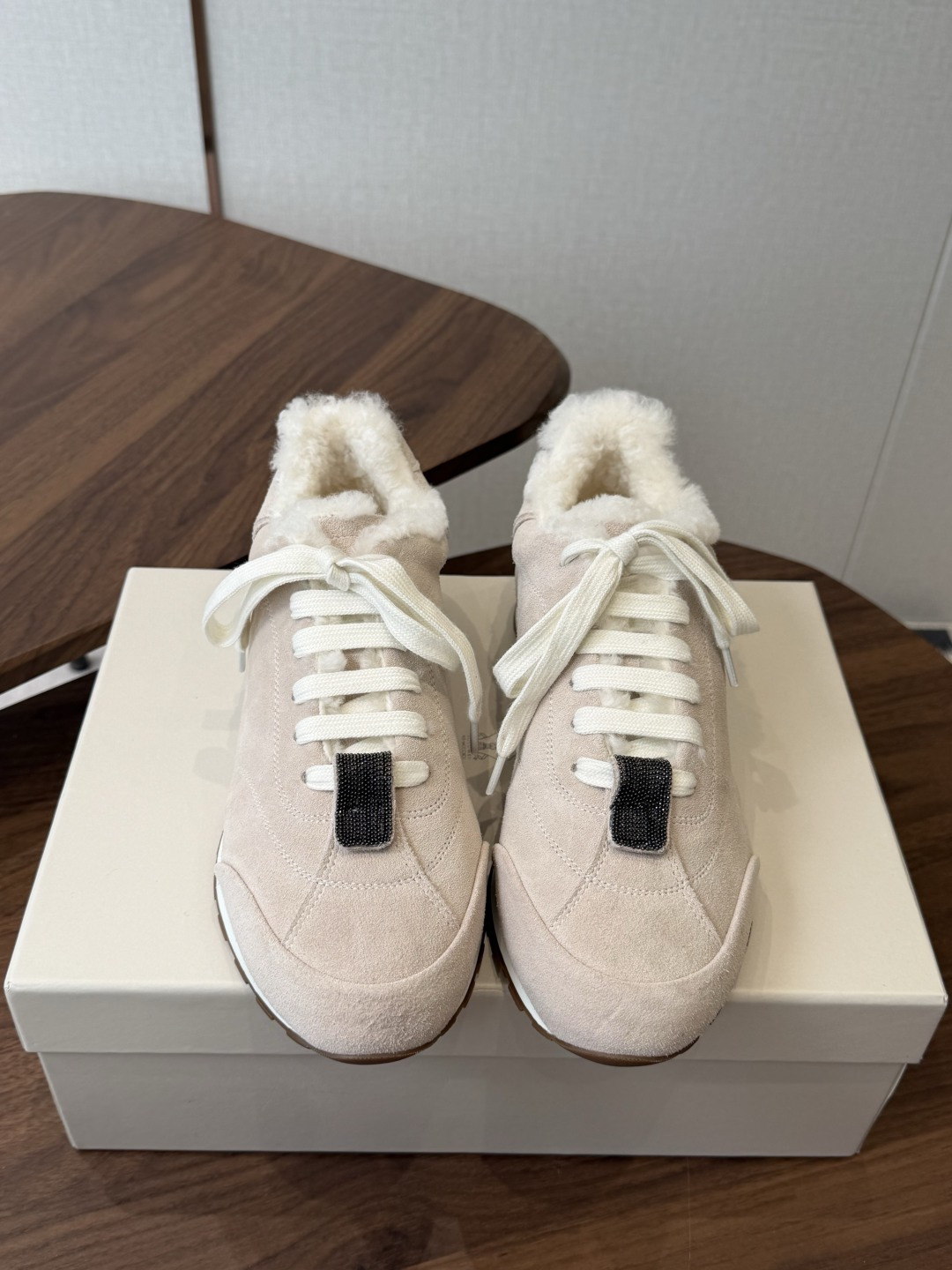 Brunello Cucinelli  26ss最新 Bc 系带 羊毛休闲鞋  鞋面进口麂皮/进口牛皮 内里进口羊毛/羊