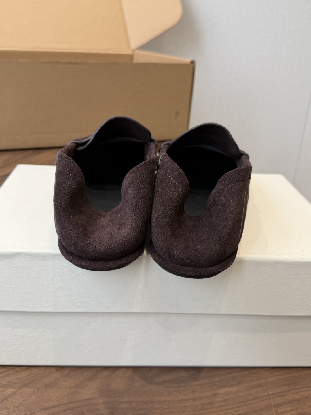 Saint Laurent Dark Brown Logo Loafers