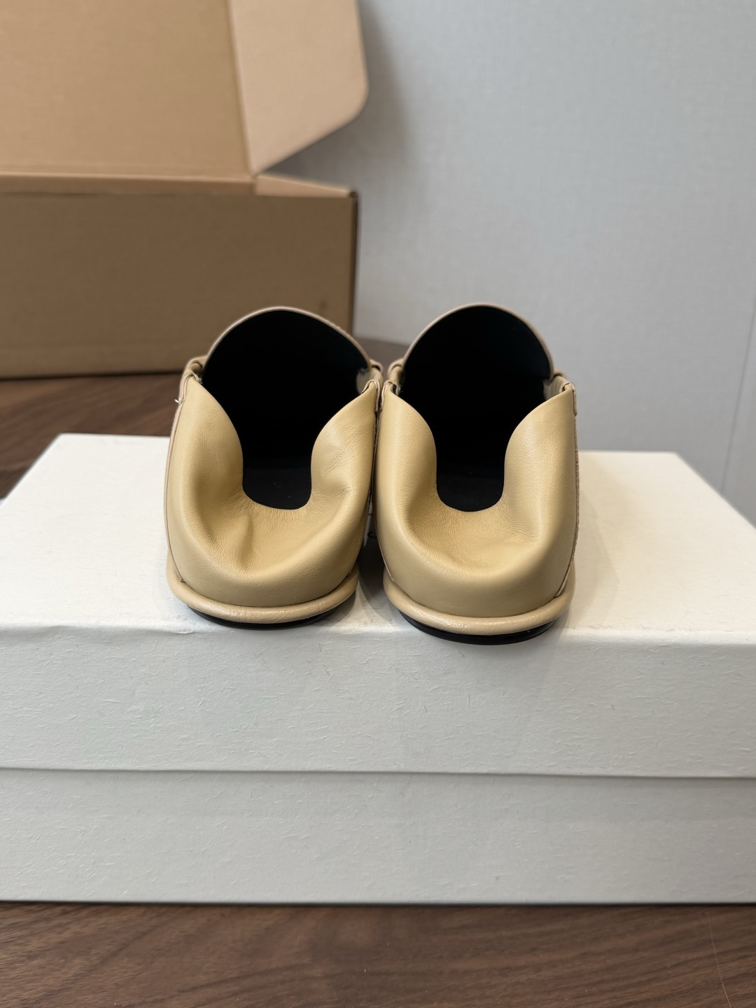 Saint Laurent Beige Logo Chunky Loafers