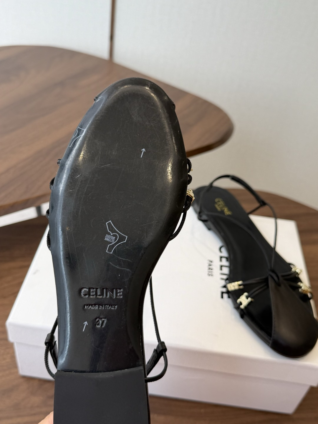 Celine Black Strappy Slingback Shoes