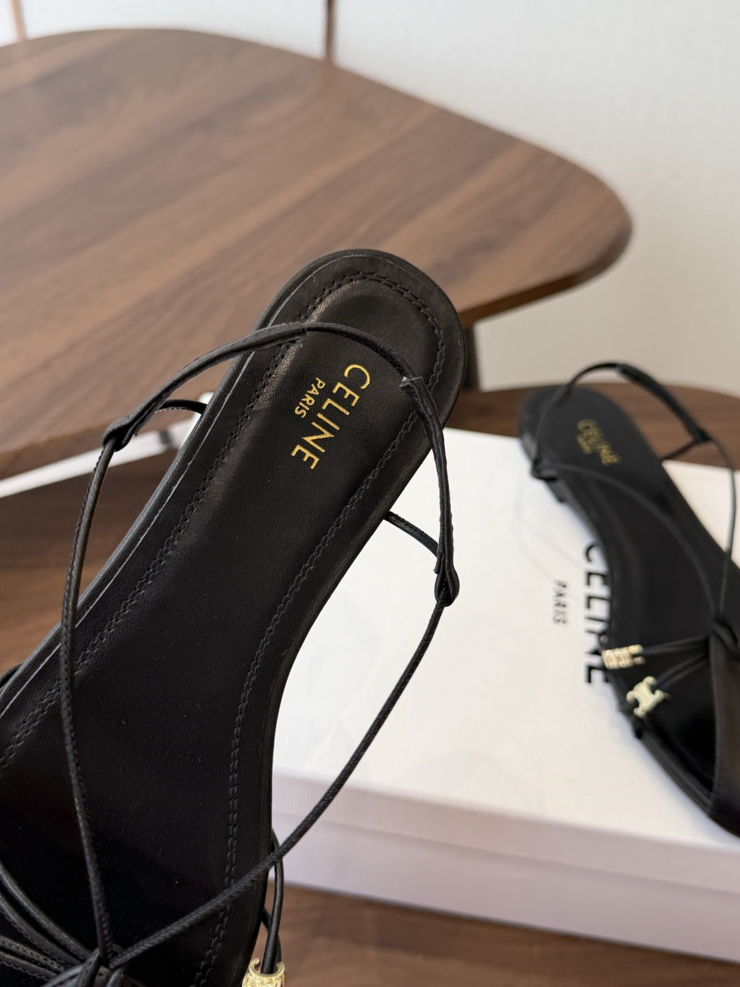 Celine Black Strappy Slingback Shoes