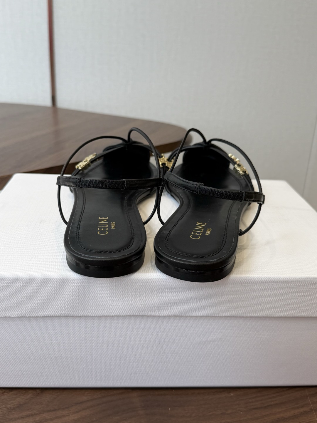 Celine Black Strappy Slingback Shoes
