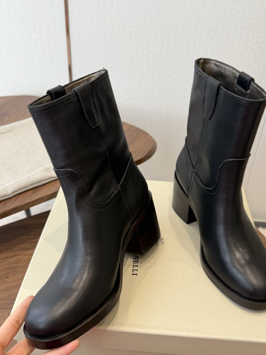 Black Round-Toe Boots