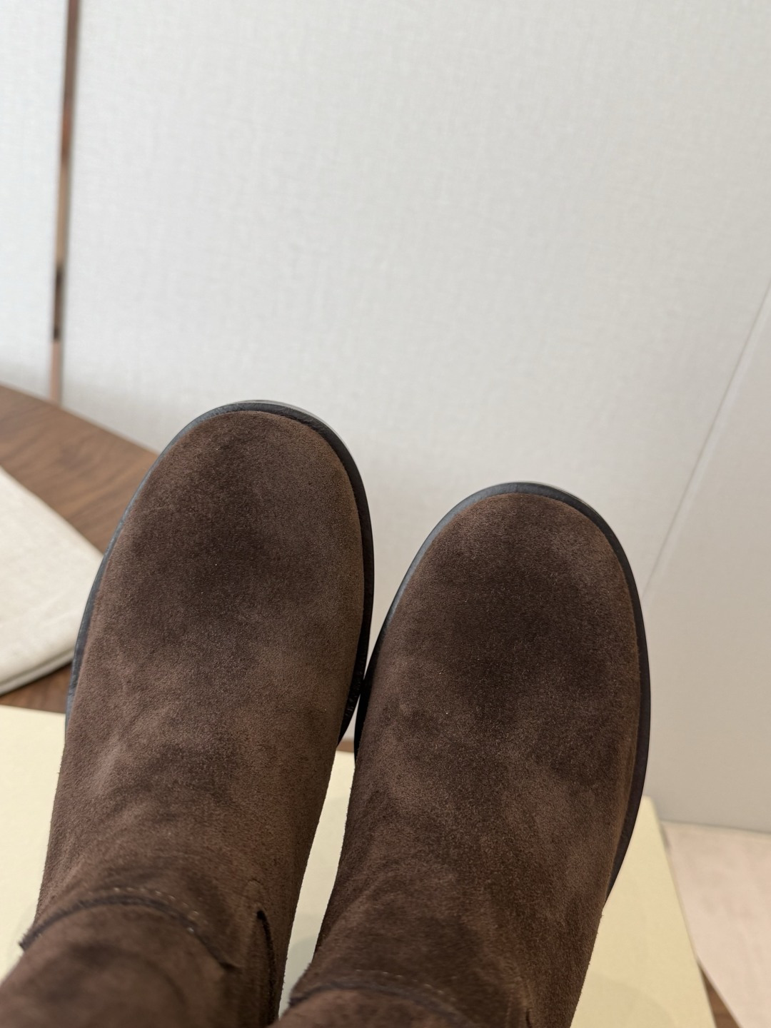 Dark Brown Round-Toe Boots